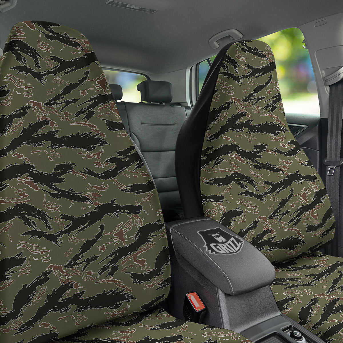 Stripe Camouflage Military Tiger Print Car Seat Covers-grizzshop