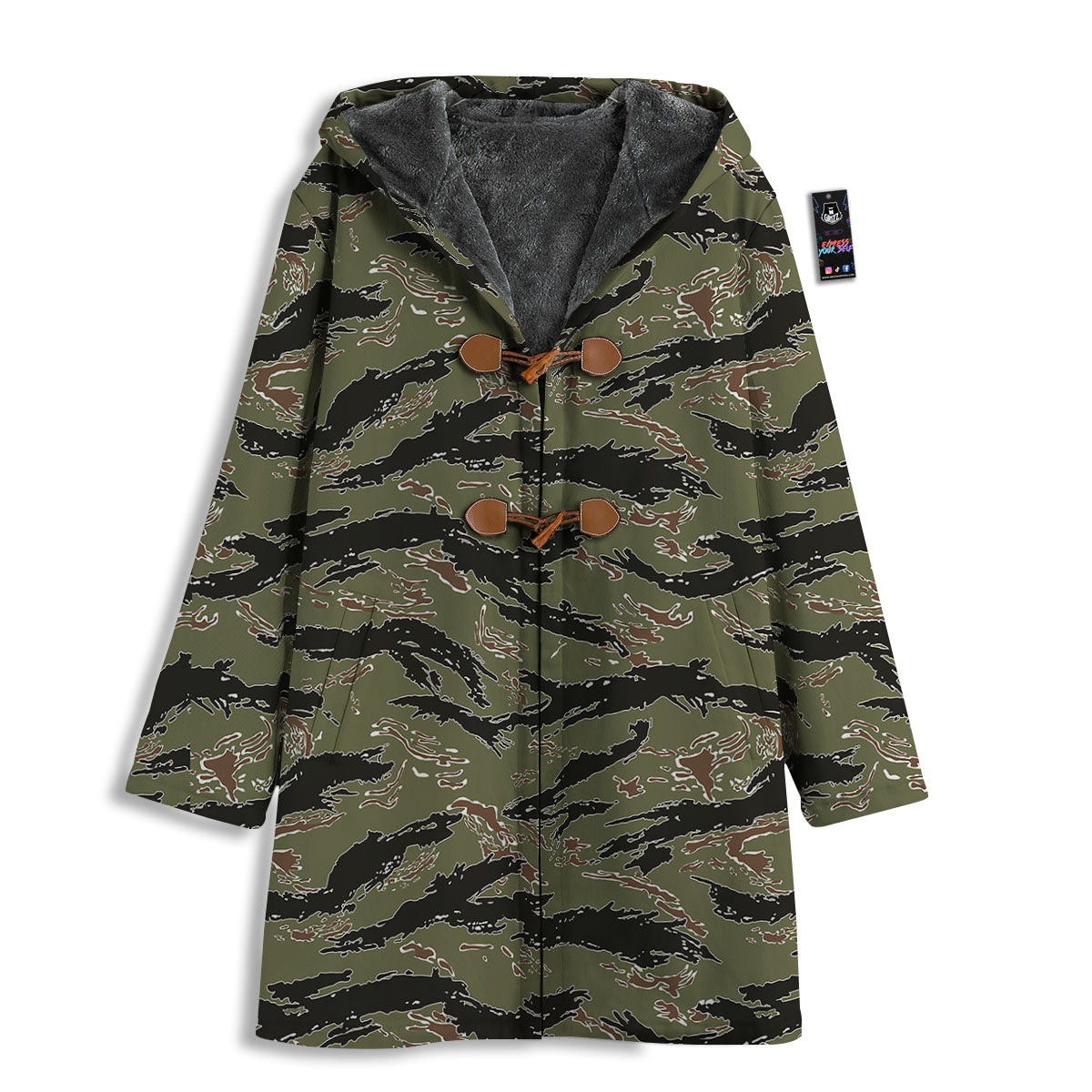 Stripe Camouflage Military Tiger Print Men's Windbreaker Jacket-grizzshop