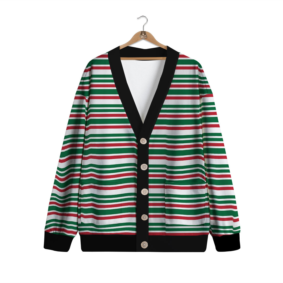 Stripe Candy Cane Print Pattern Cardigan-grizzshop