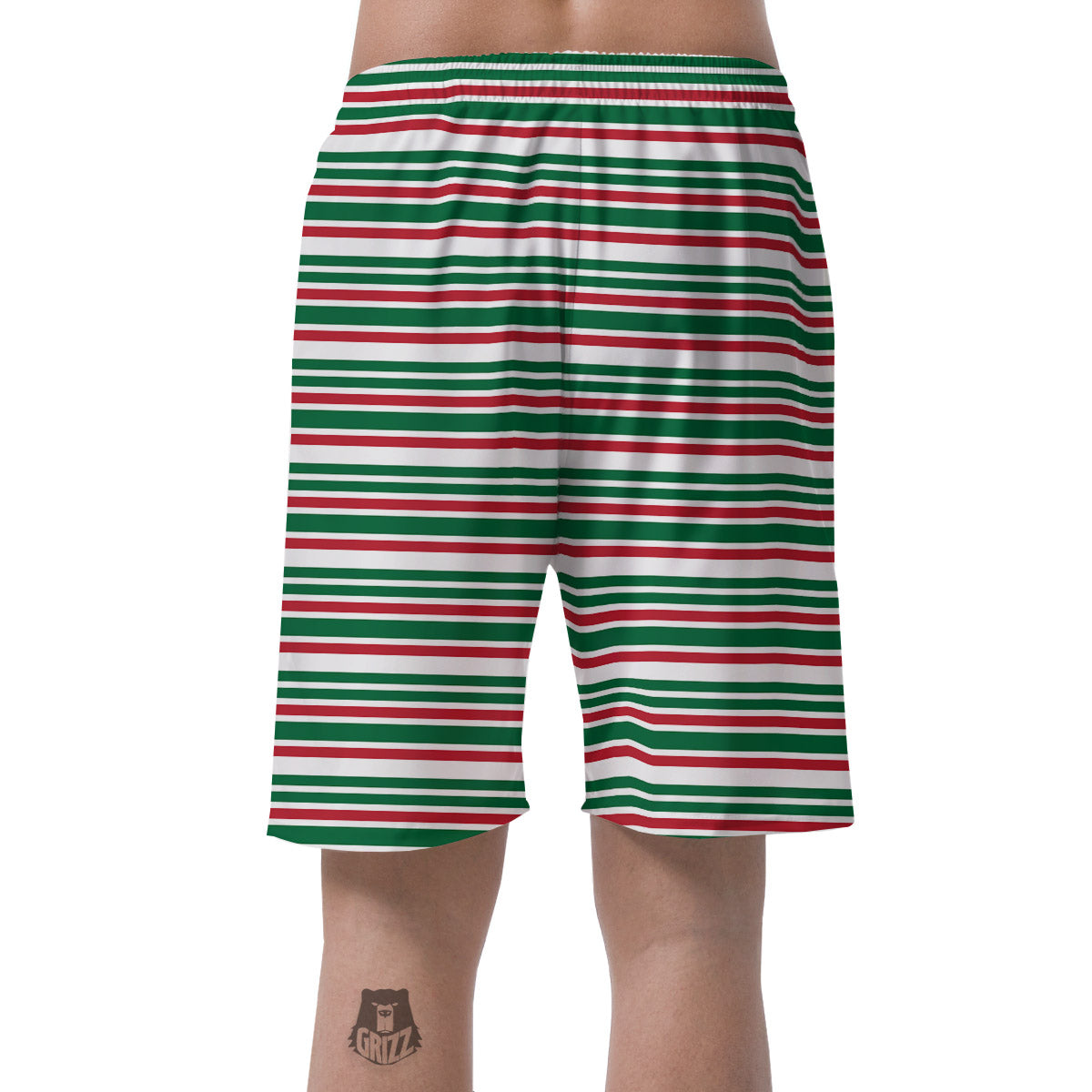 Stripe Candy Cane Print Pattern Men's Shorts-grizzshop