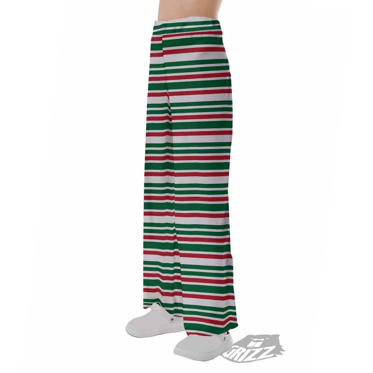 Stripe Candy Cane Print Pattern Pajama Pants-grizzshop