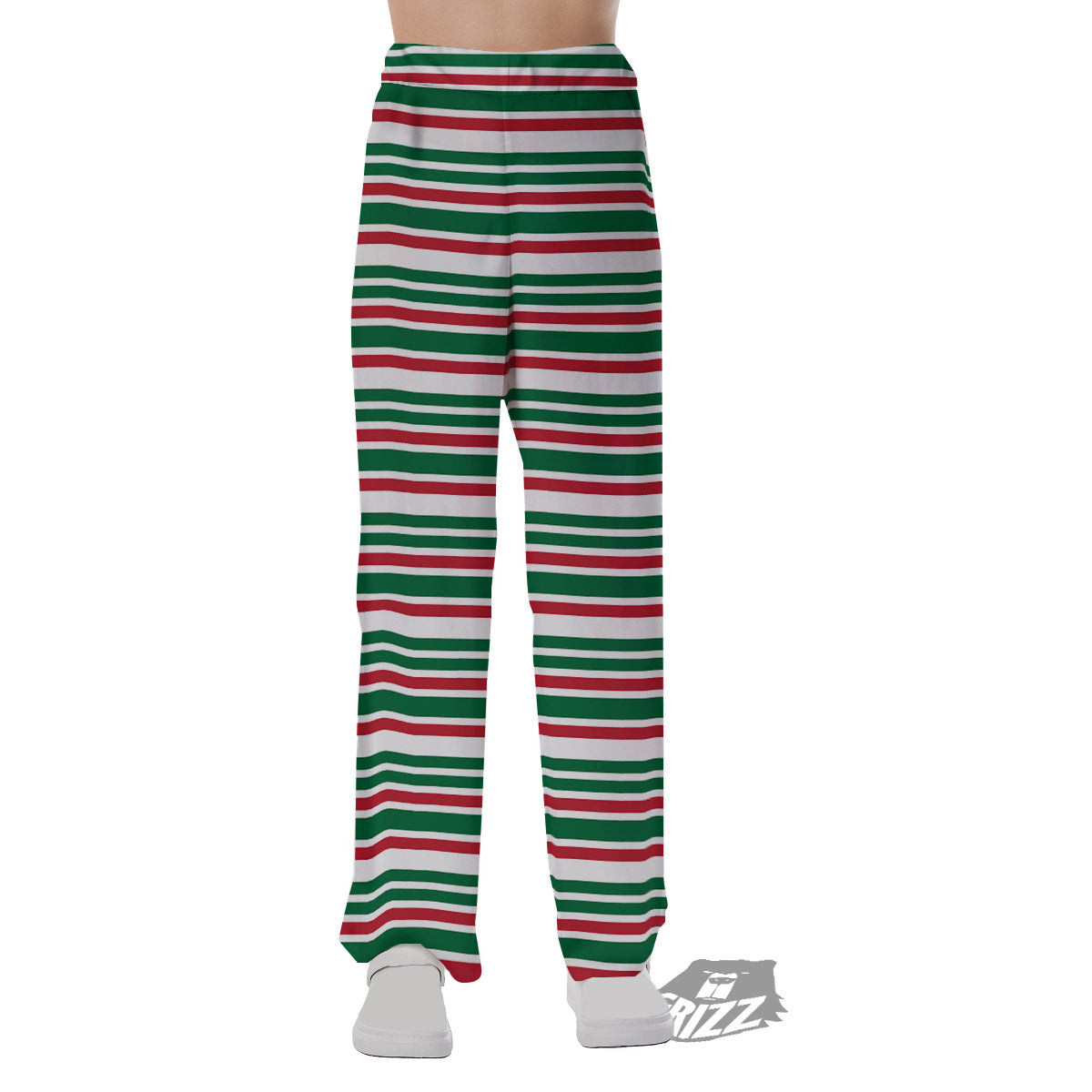 Stripe Candy Cane Print Pattern Pajama Pants-grizzshop