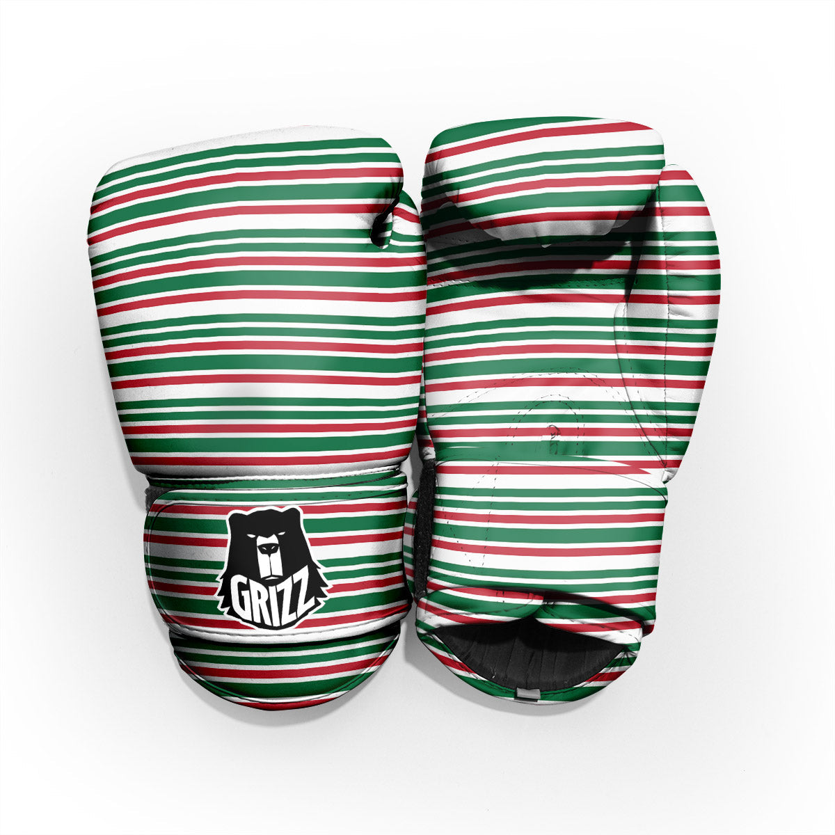Stripe Candy Cane Print Pattern Pro Boxing Glove