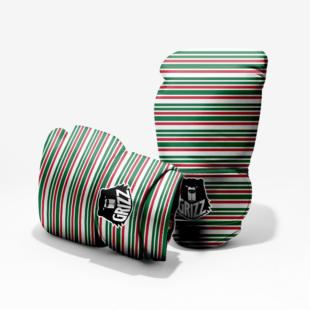 Stripe Candy Cane Print Pattern Pro Boxing Glove