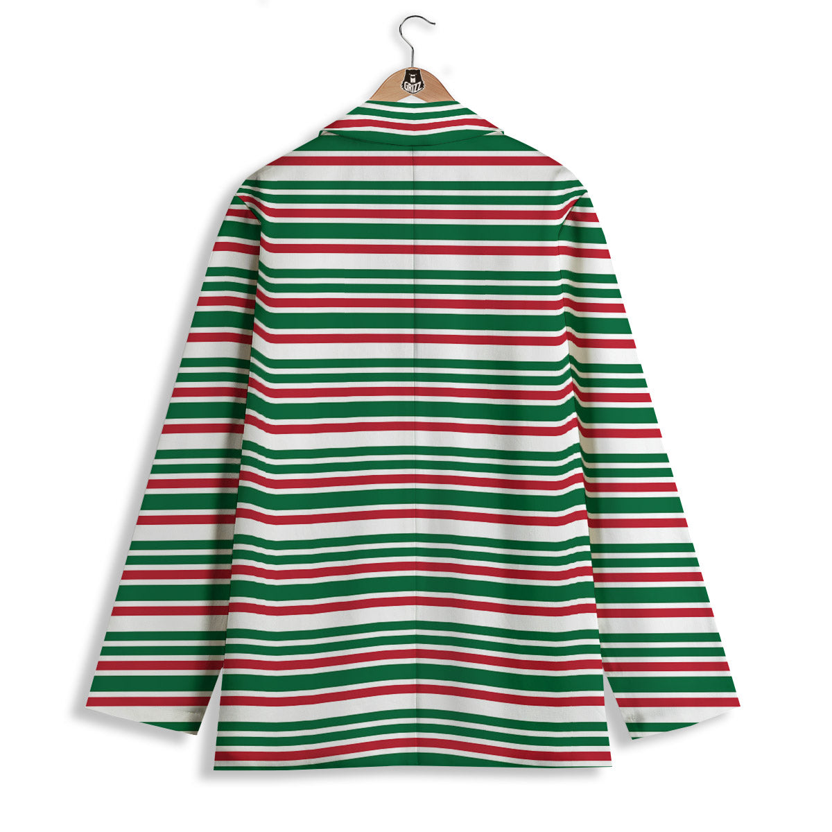 Stripe Candy Cane Print Pattern Women's Blazer-grizzshop