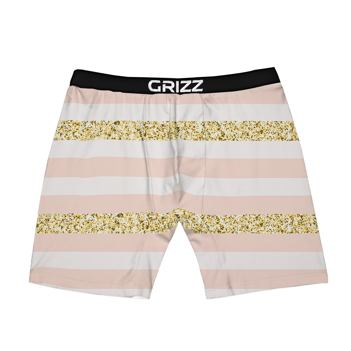 Stripe Glitter Gold Print Pattern Boxer Briefs-grizzshop
