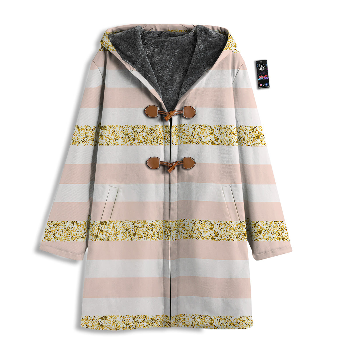 Stripe Glitter Gold Print Pattern Men's Windbreaker Jacket-grizzshop