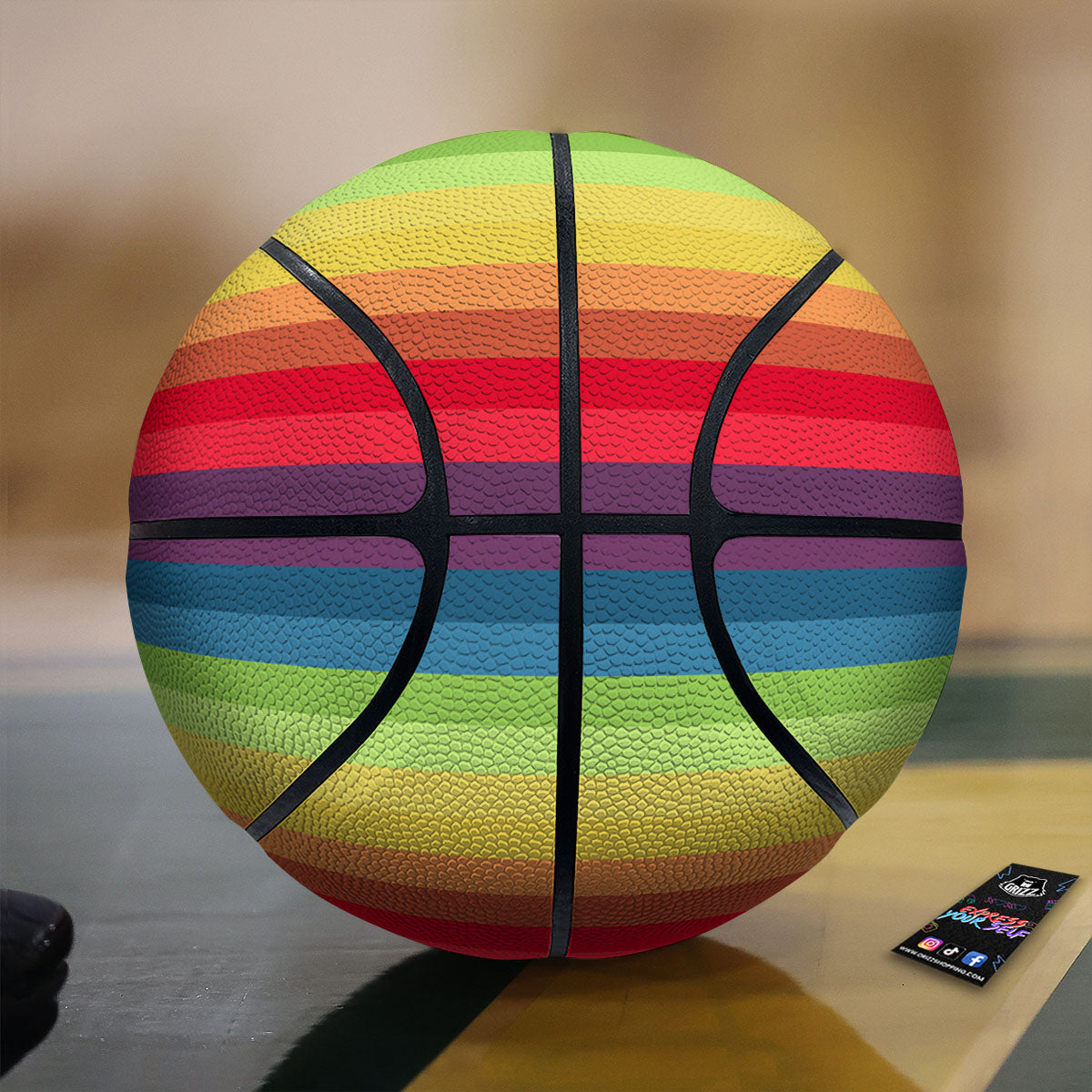 Stripe Rainbow Print Pattern Basketball-grizzshop