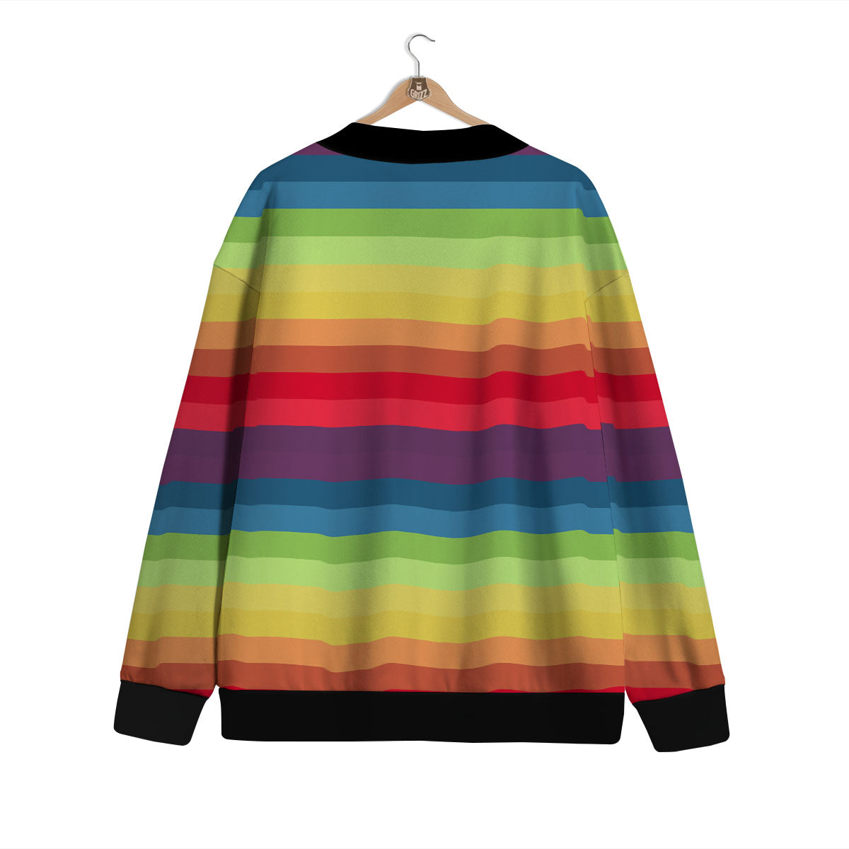 Stripe Rainbow Print Pattern Cardigan-grizzshop