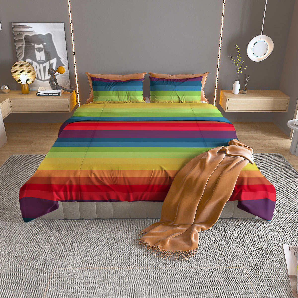 Sunset Beach Tropical Print Duvet Cover Bedding Set