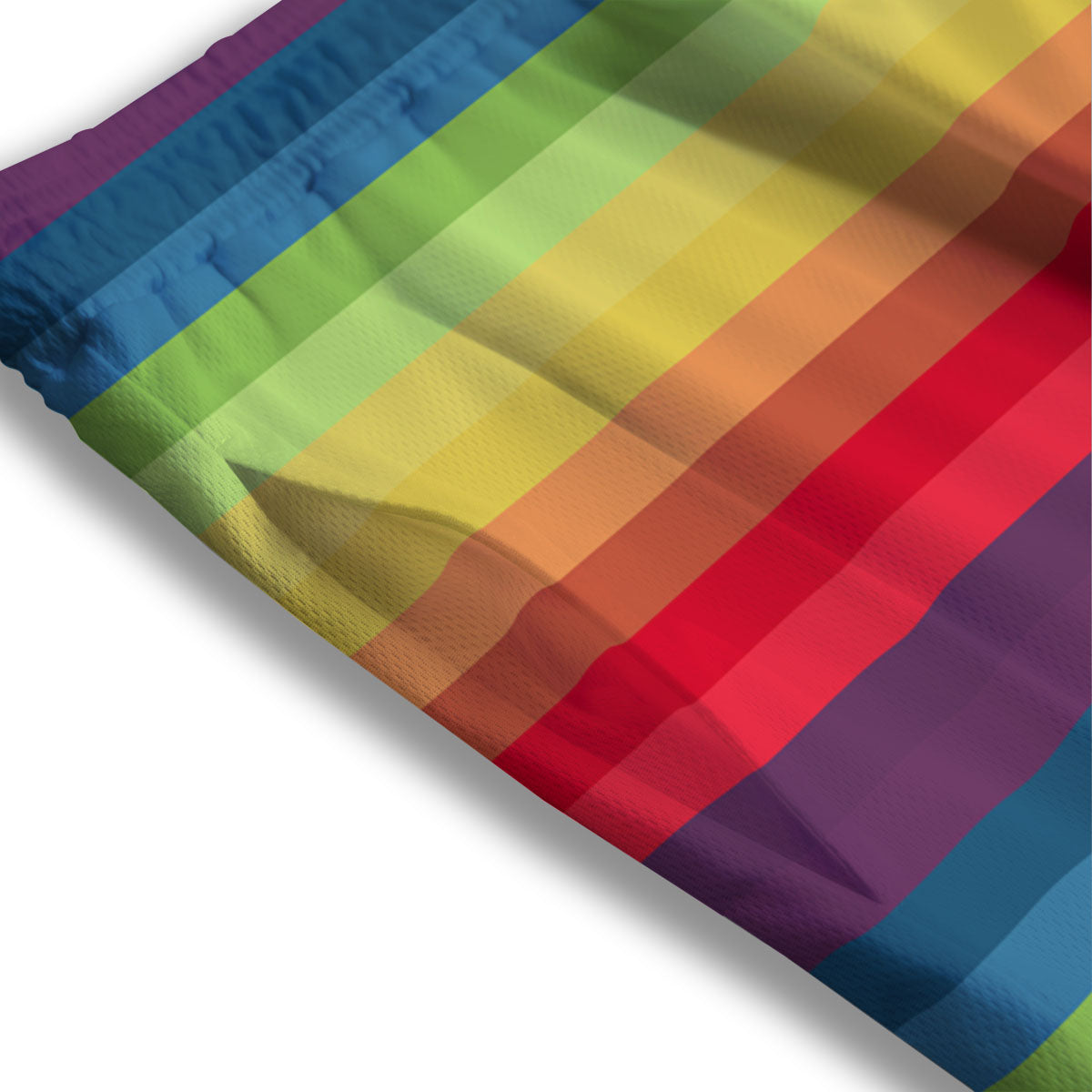 Stripe Rainbow Print Pattern Mesh Shorts
