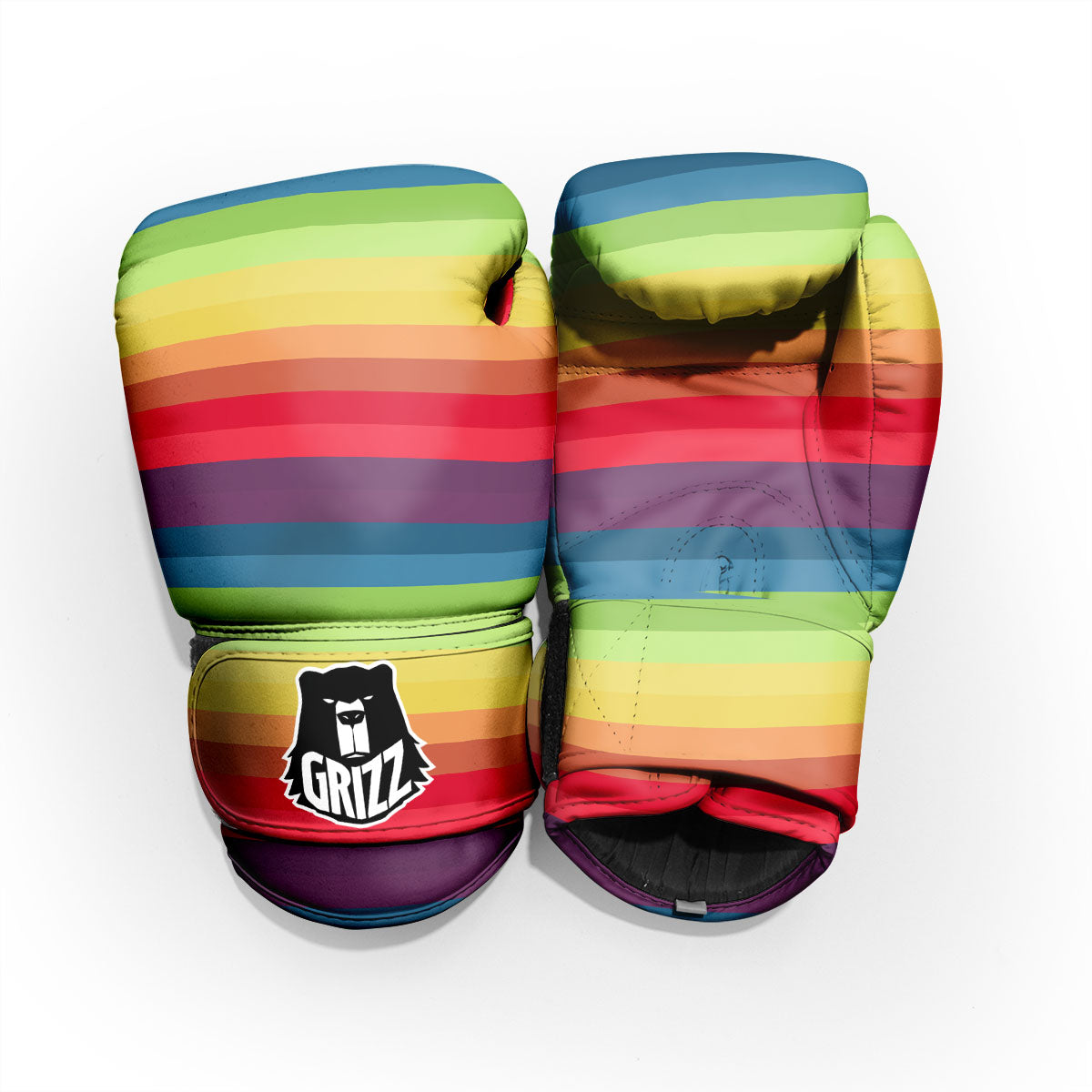 Stripe Rainbow Print Pattern Pro Boxing Glove