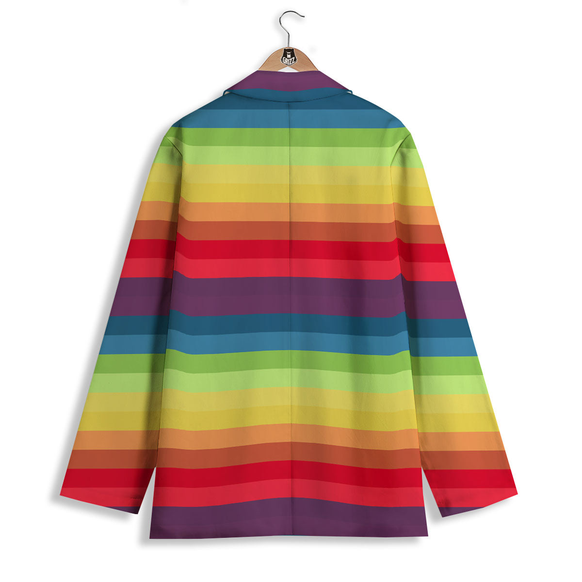 Stripe Rainbow Print Pattern Women's Blazer-grizzshop