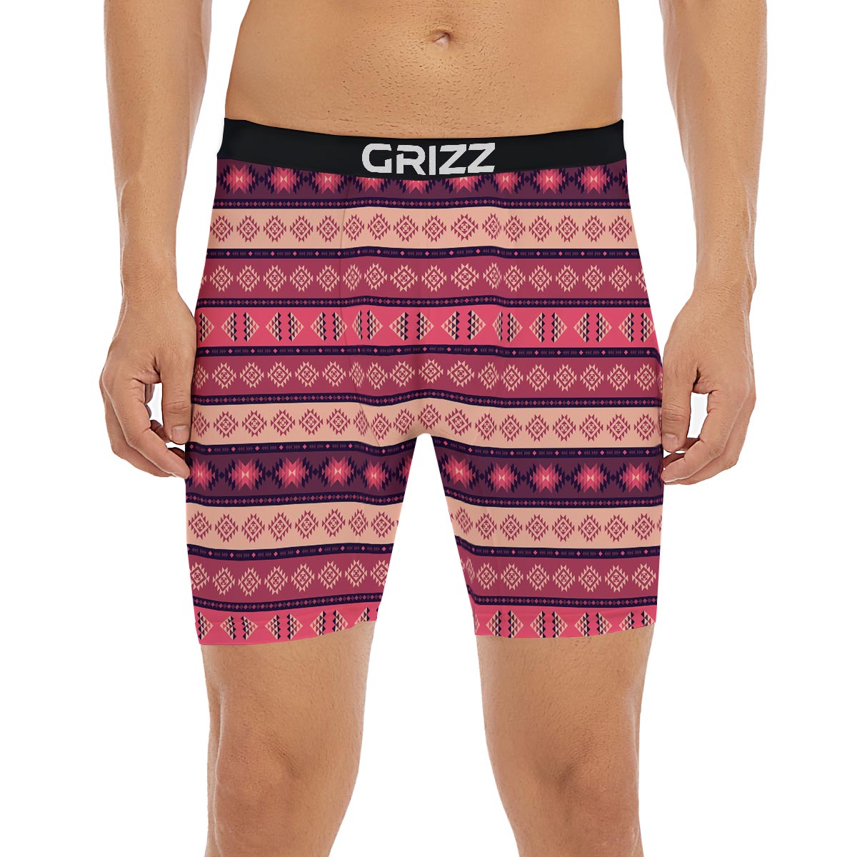 Stripe Southwestern Print Pattern Boxer Briefs-grizzshop