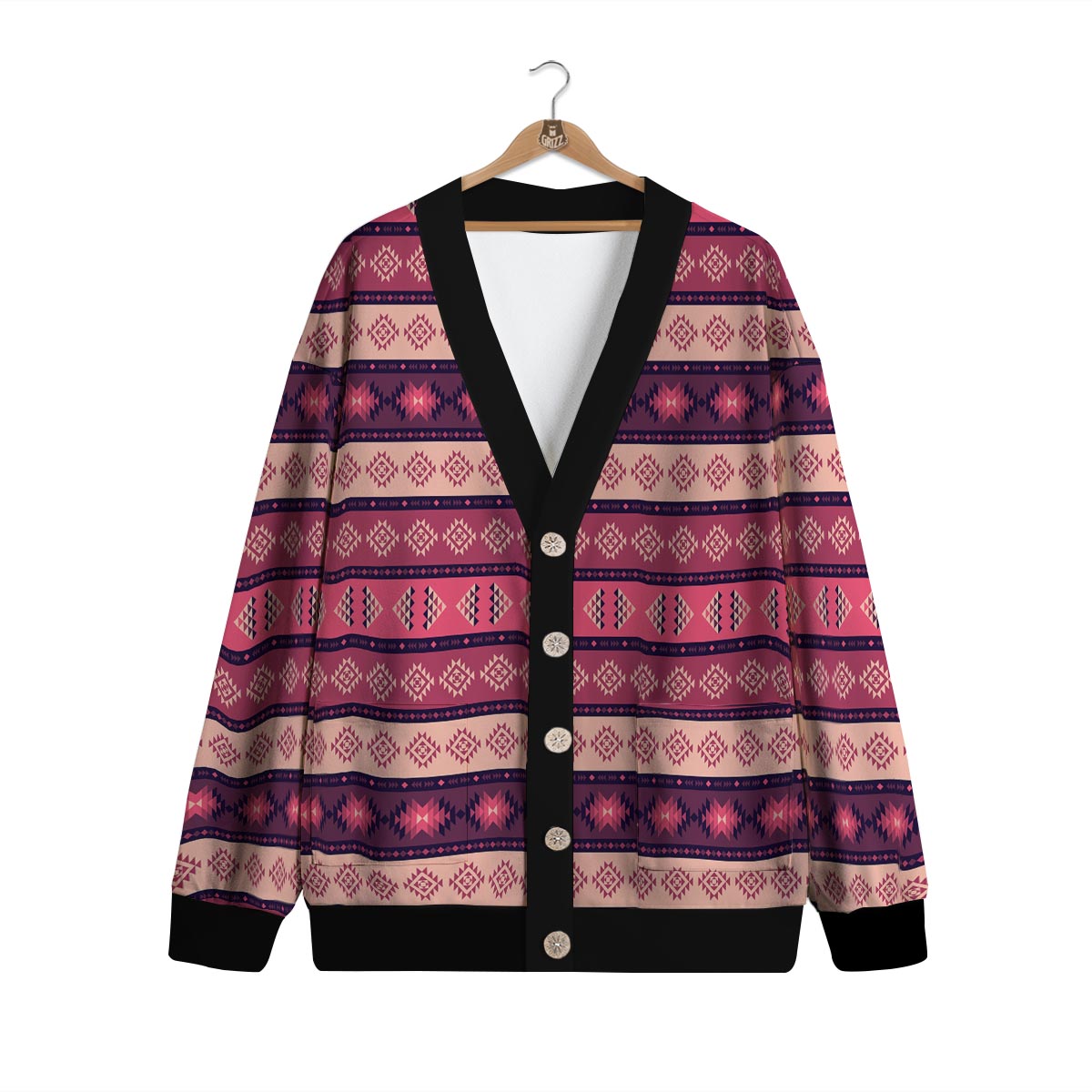 Stripe Southwestern Print Pattern Cardigan-grizzshop