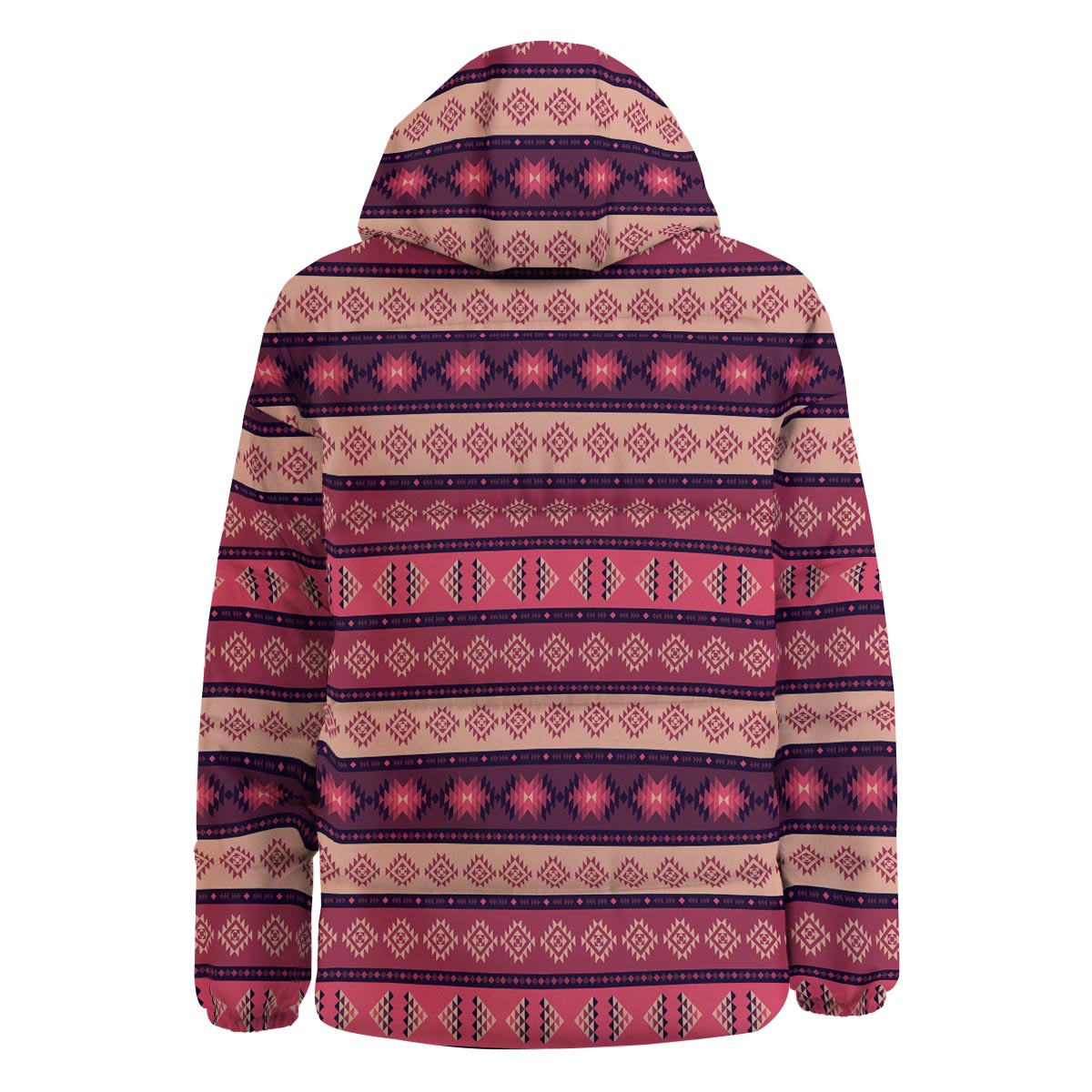Stripe Southwestern Print Pattern Down Jacket-grizzshop