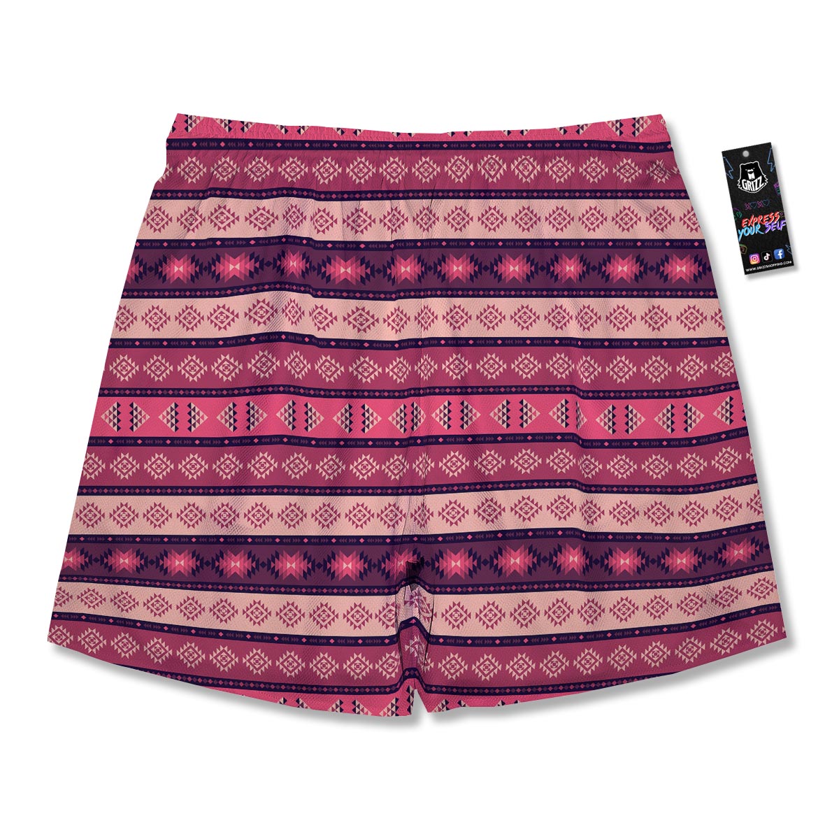 Stripe Southwestern Print Pattern Men's Running Shorts-grizzshop