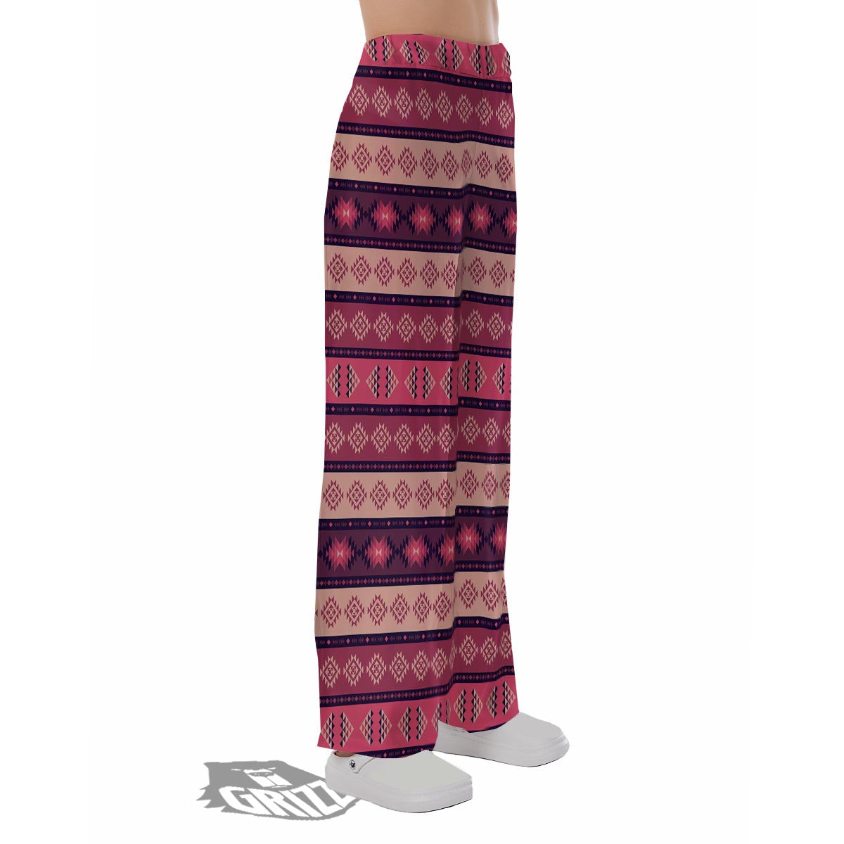Stripe Southwestern Print Pattern Pajama Pants-grizzshop
