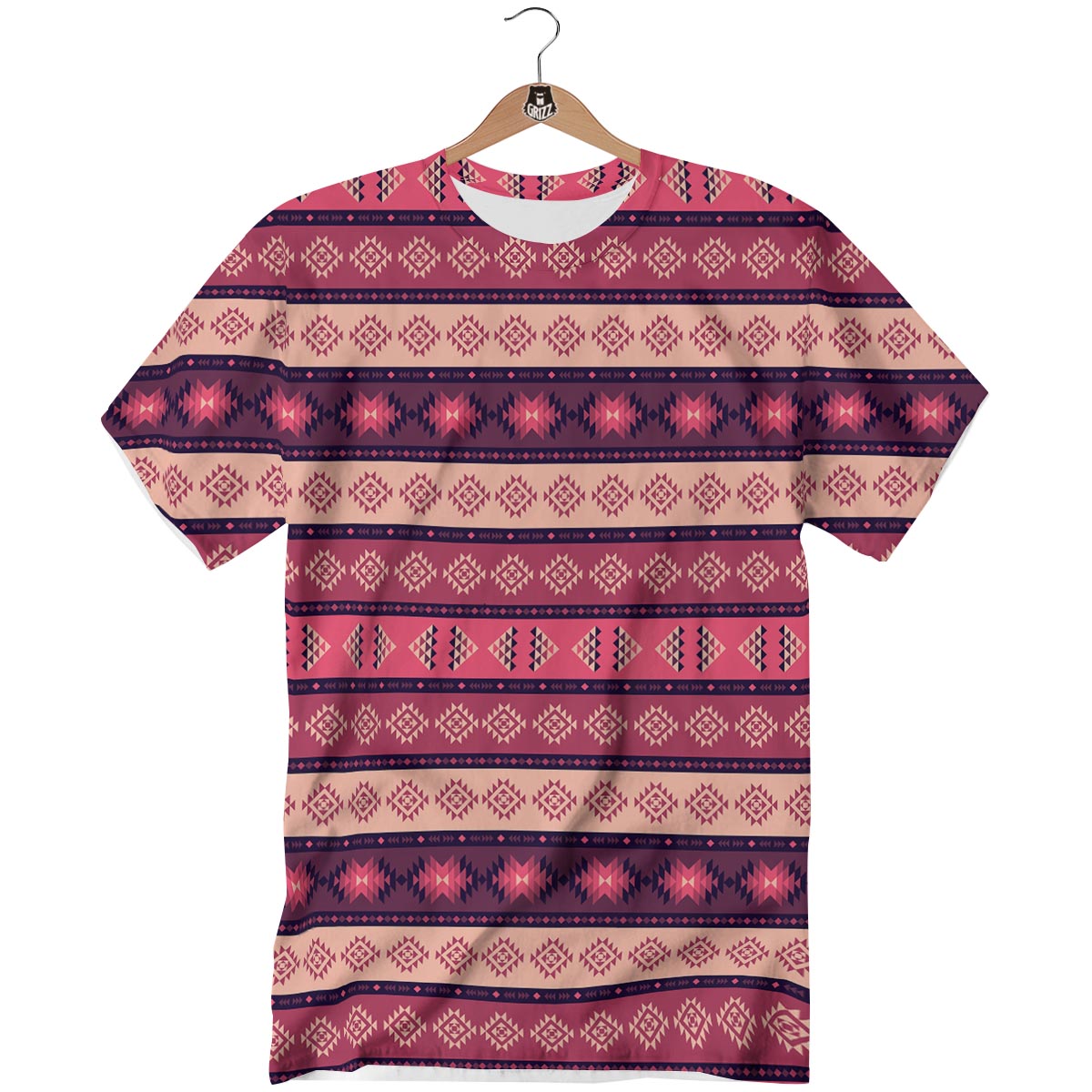 Stripe Southwestern Print Pattern T-Shirt-grizzshop
