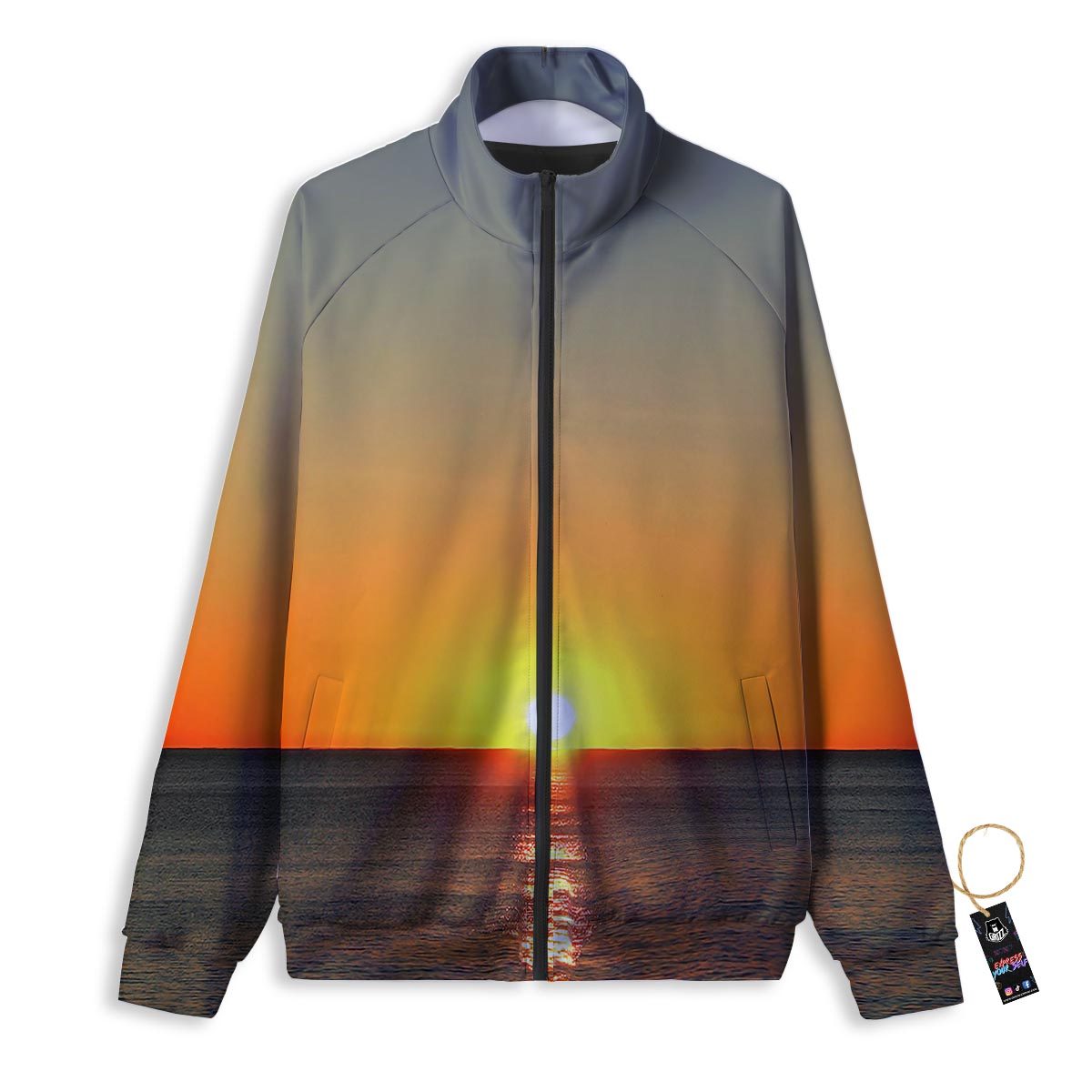 Stripe Southwestern Print Pattern Track Jacket-grizzshop