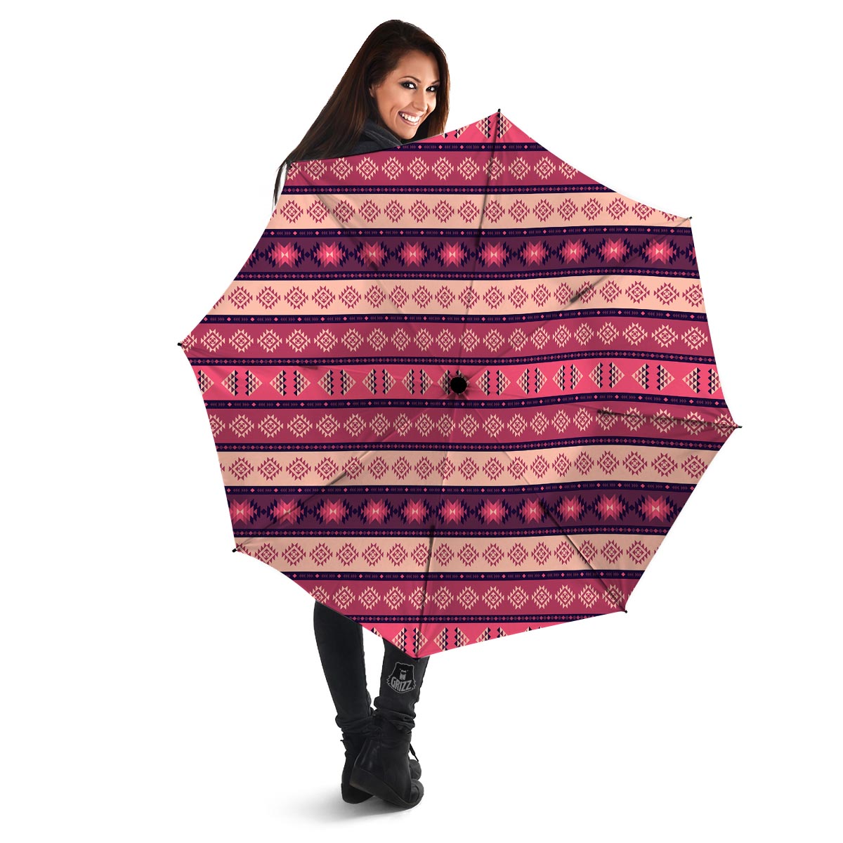 Stripe Southwestern Print Pattern Umbrella-grizzshop