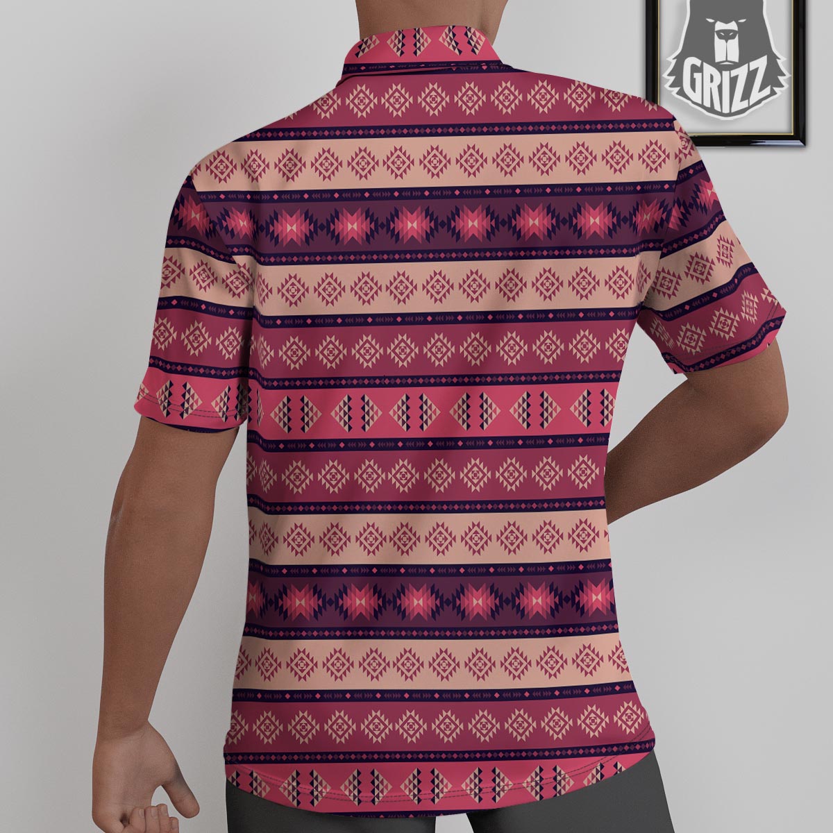 Stripe Southwestern Print Pattern Untucked Shirts-grizzshop