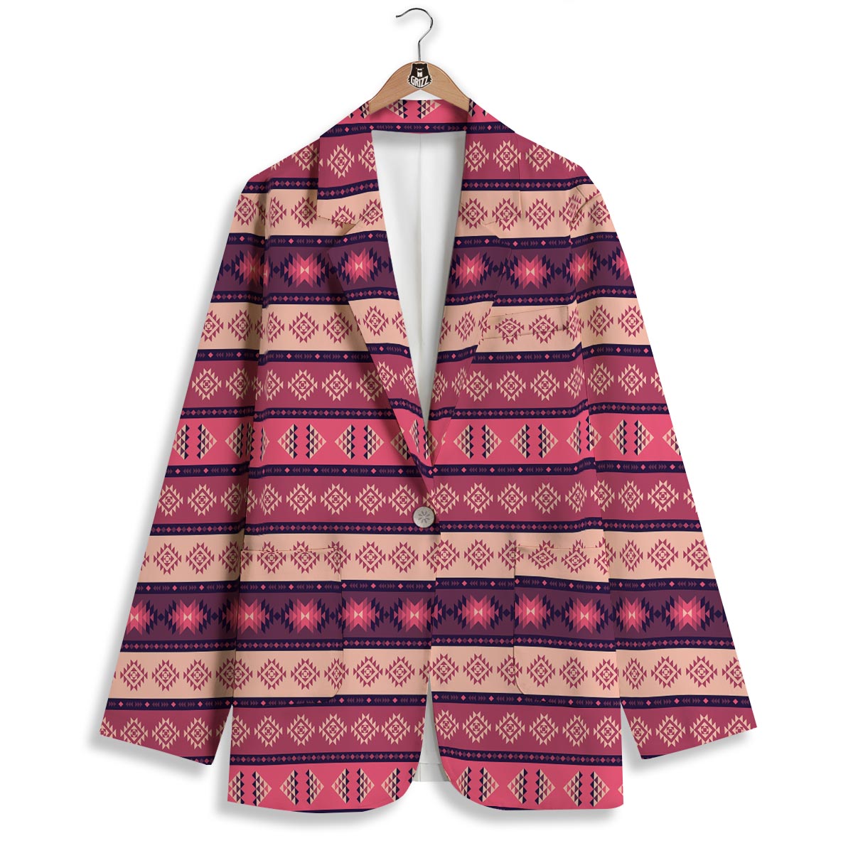 Stripe Southwestern Print Pattern Women's Blazer-grizzshop