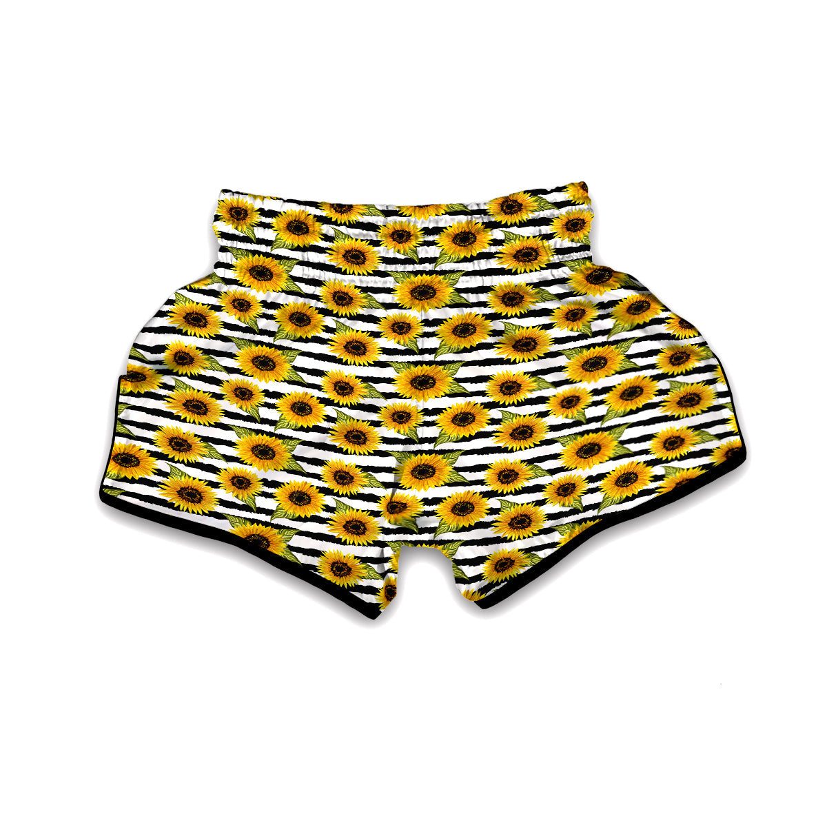 Stripe Sunflower Muay Thai Boxing Shorts-grizzshop