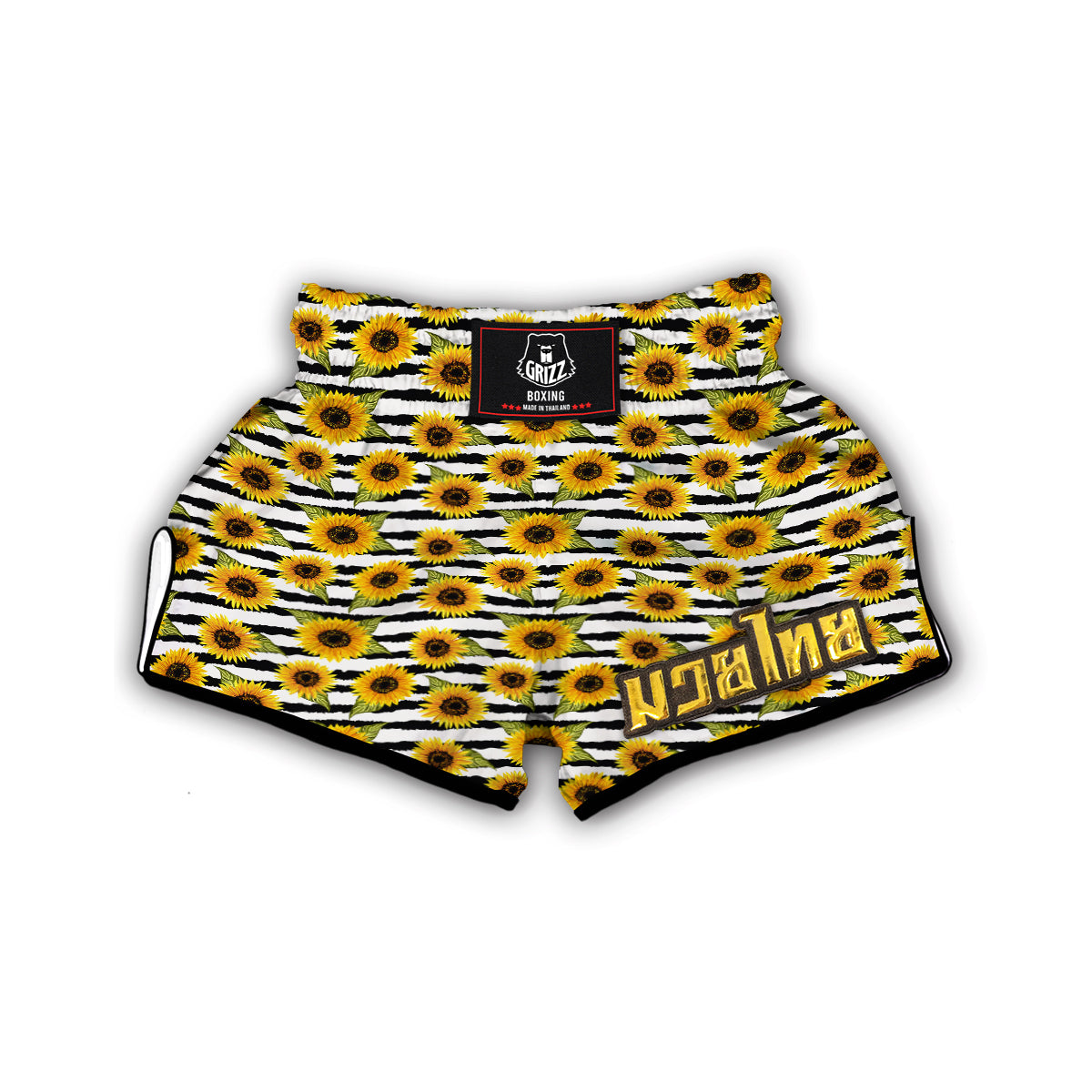 Stripe Sunflower Muay Thai Boxing Shorts-grizzshop