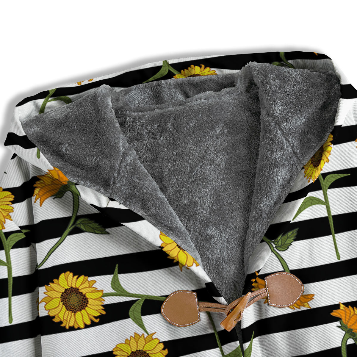 Stripe Sunflower White And Black Print Pattern Men's Windbreaker Jacket-grizzshop