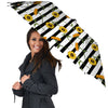 Stripe Sunflower White And Black Print Pattern Umbrella-grizzshop