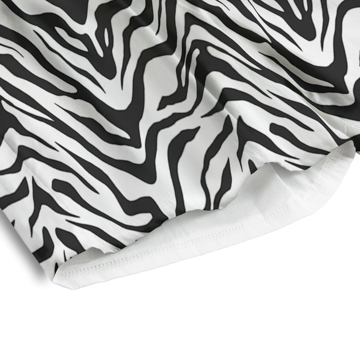 Stripe White Tiger Print Pattern Men's Athletic Shorts