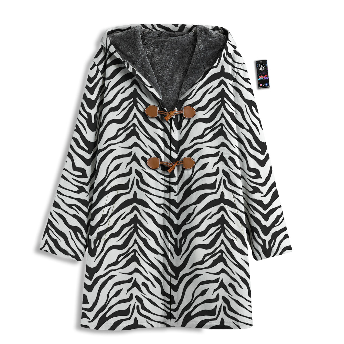 Stripe White Tiger Print Pattern Men's Windbreaker Jacket-grizzshop