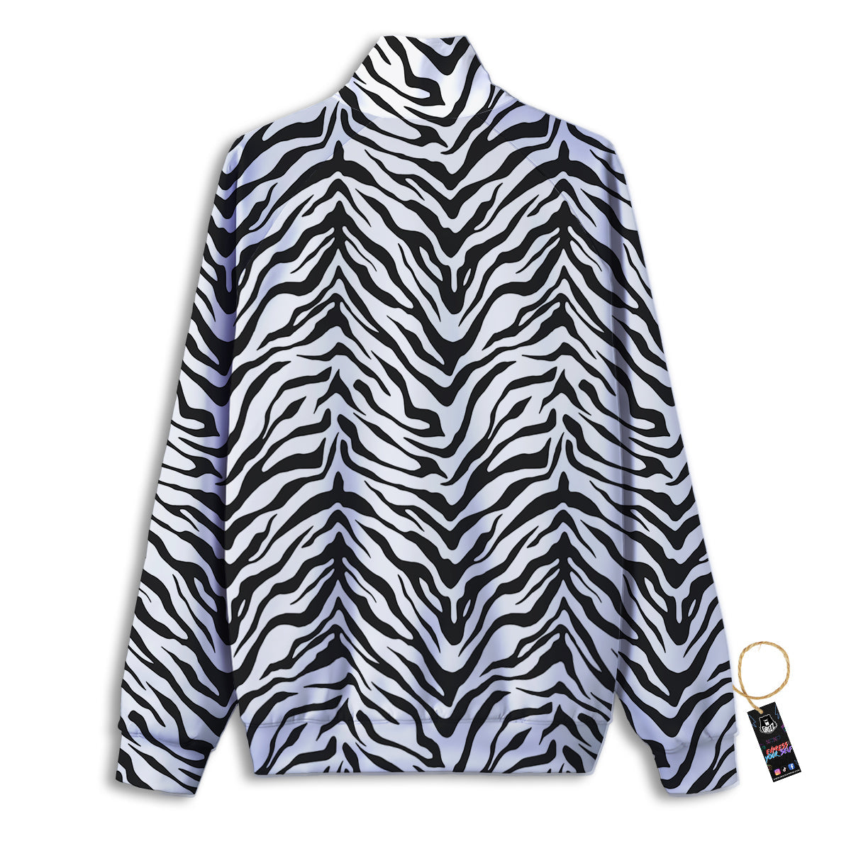 Stripe White Tiger Print Pattern Track Jacket-grizzshop