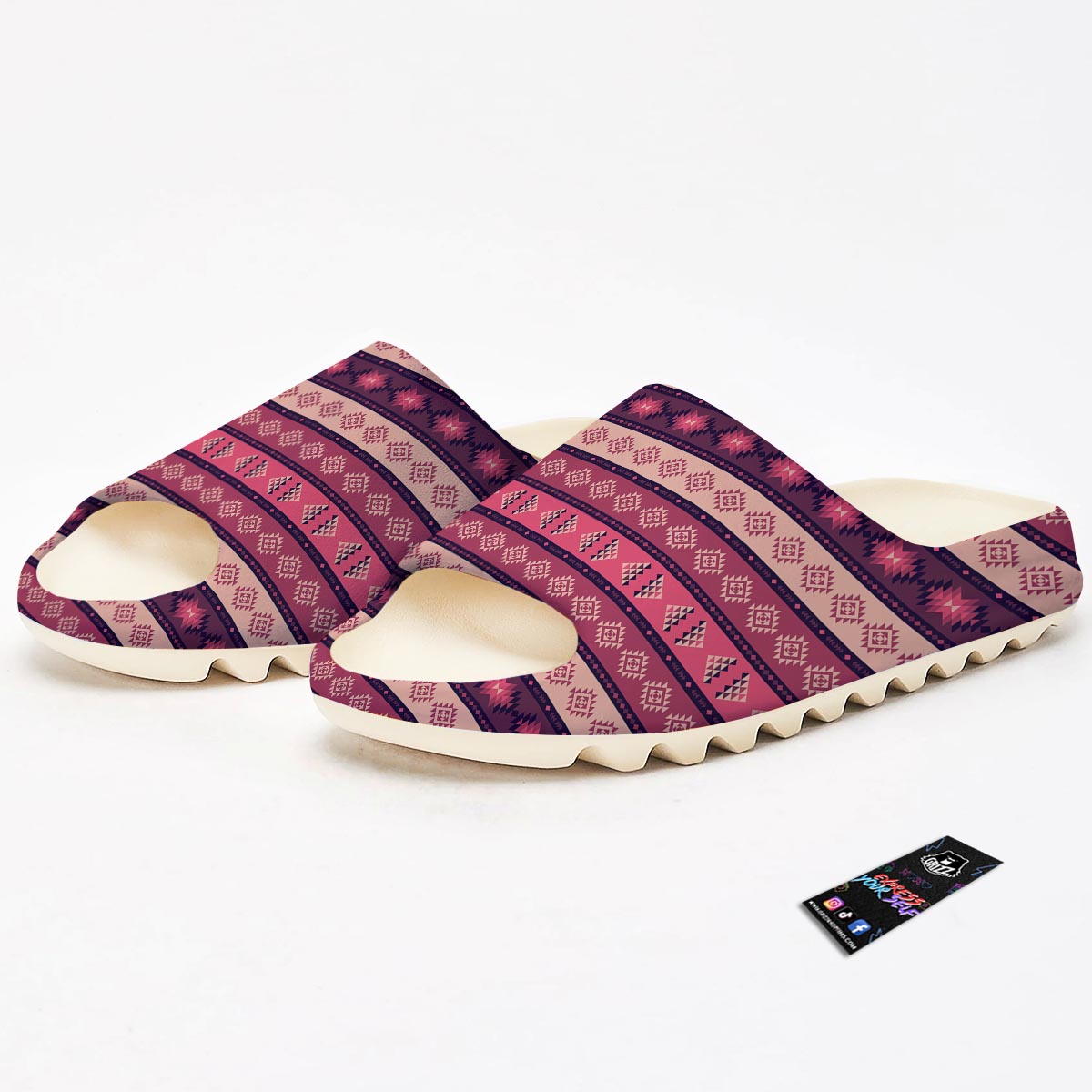 Stripe Southwestern Print Pattern Sandals-grizzshop