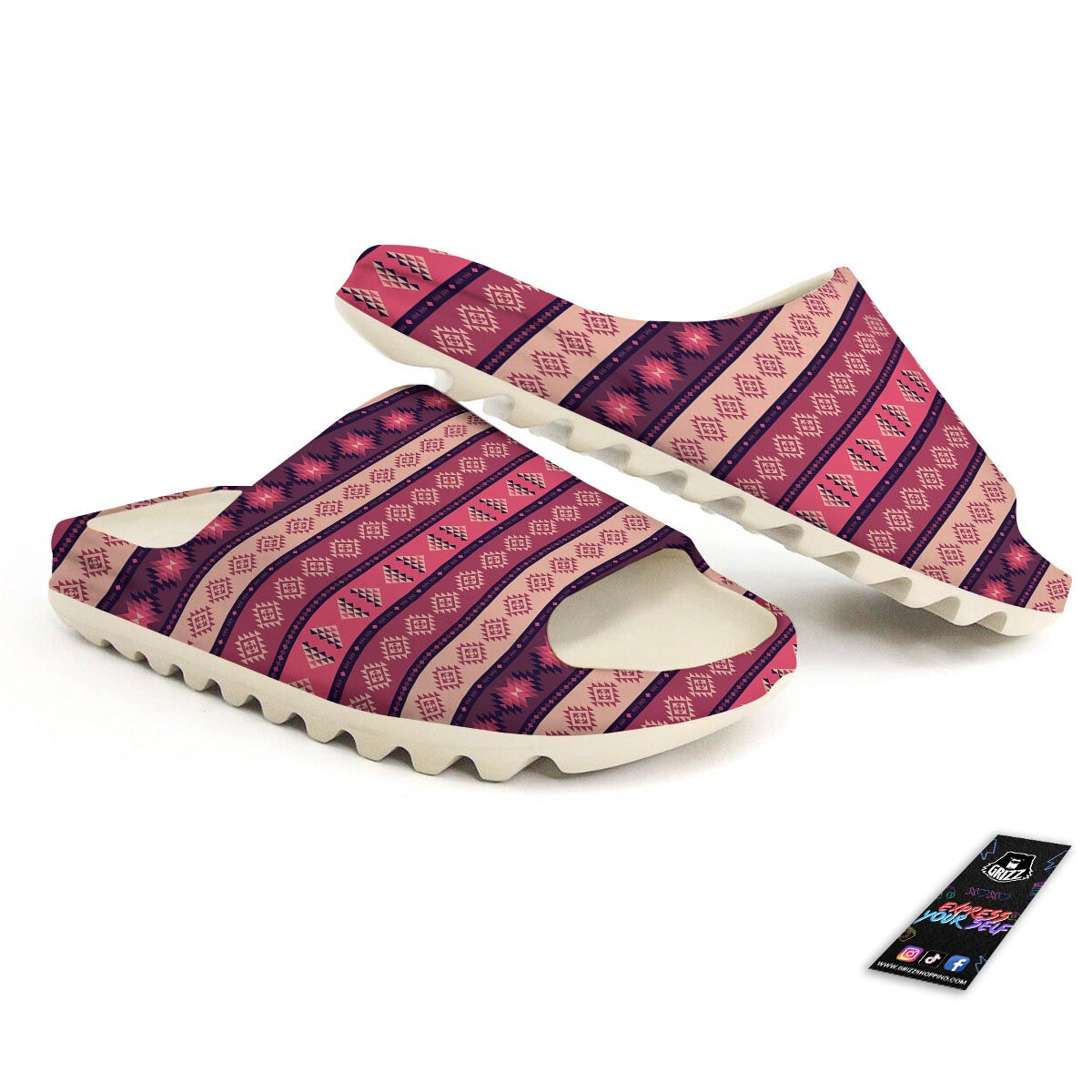 Stripe Southwestern Print Pattern Sandals-grizzshop