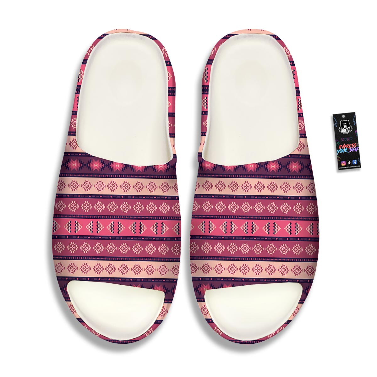 Stripe Southwestern Print Pattern Sandals-grizzshop