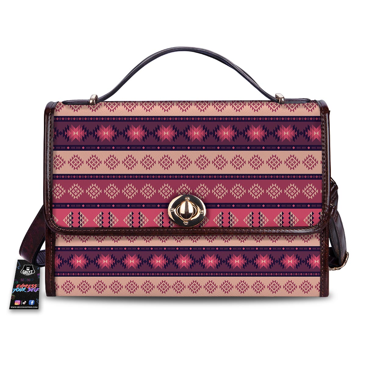 Stripe Southwestern Print Pattern Women's Satchel Bag