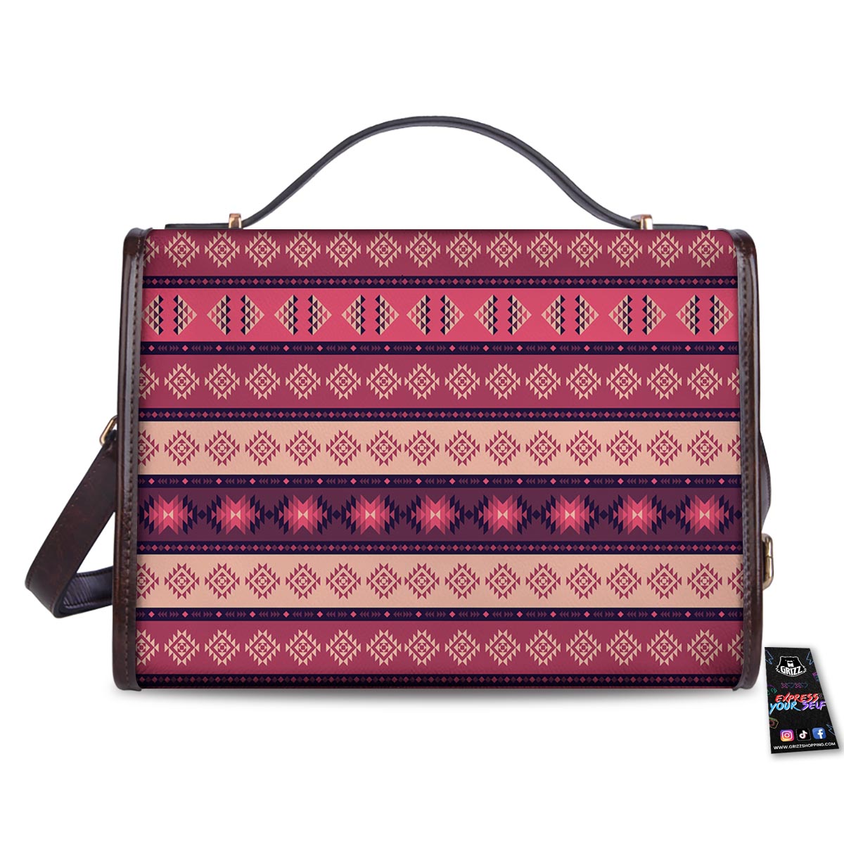Stripe Southwestern Print Pattern Women's Satchel Bag