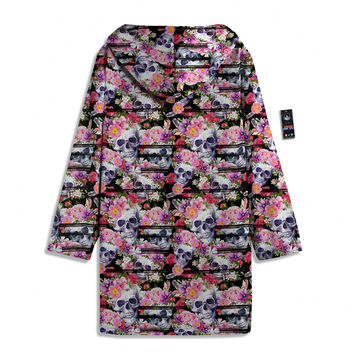 Striped Aloha Skull Print Pattern Men's Windbreaker Jacket-grizzshop