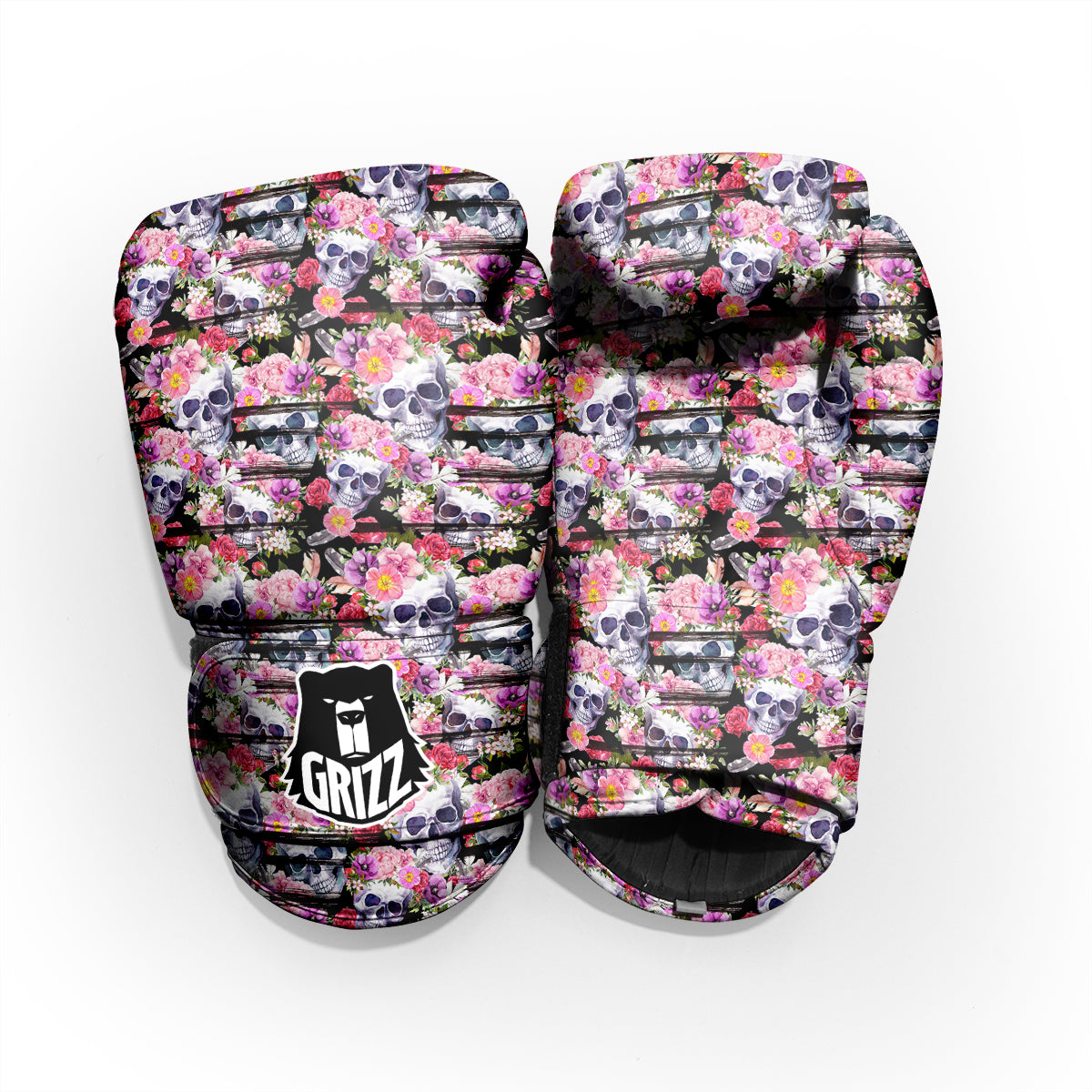 Striped Aloha Skull Print Pattern Pro Boxing Glove