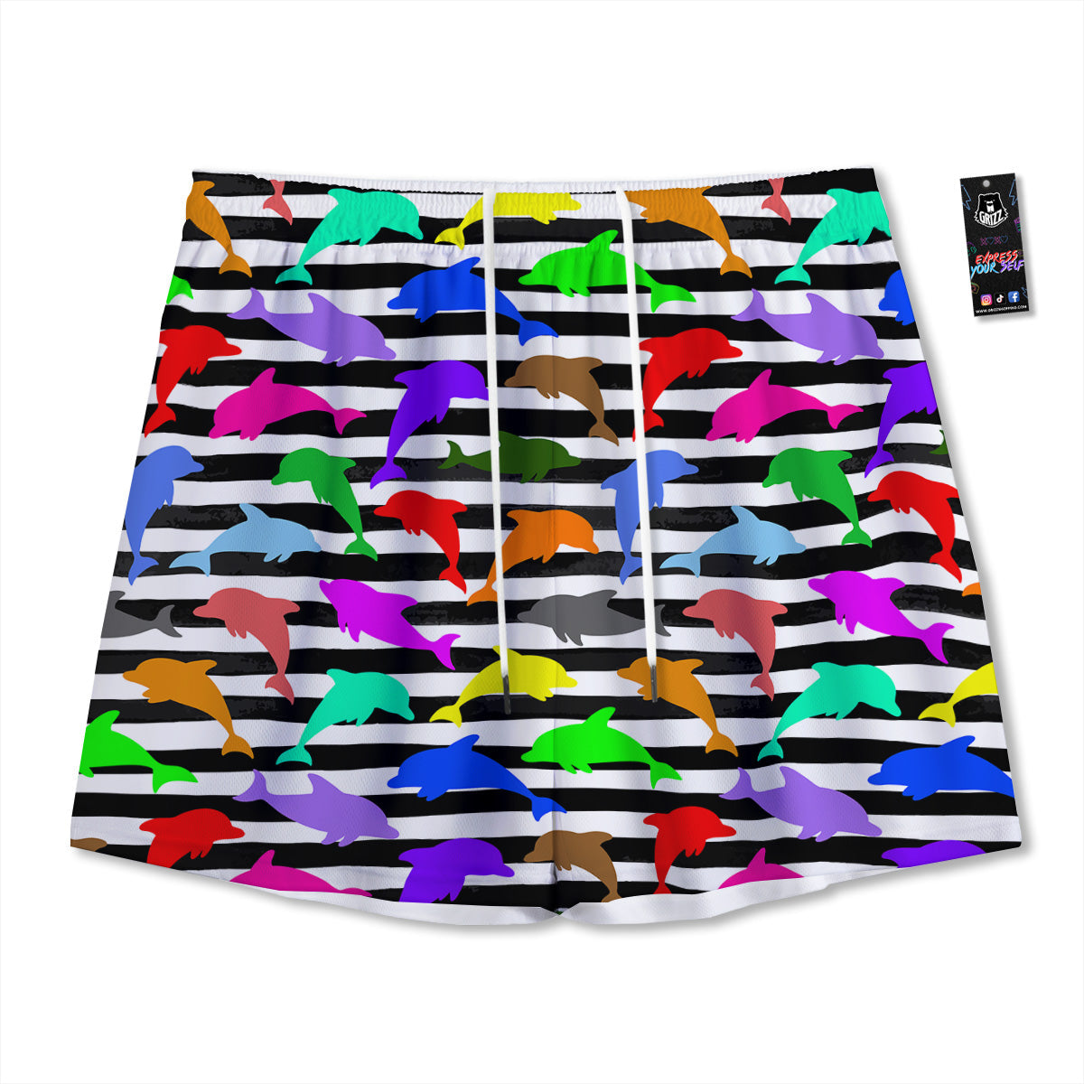 Tattersall Grey Print Pattern Mesh Shorts