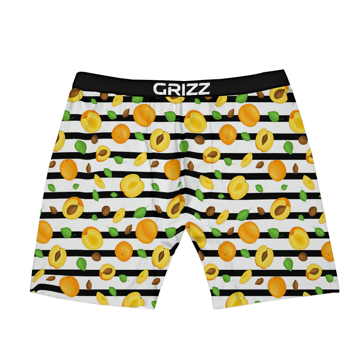 Striped Apricot Print Pattern Boxer Briefs-grizzshop
