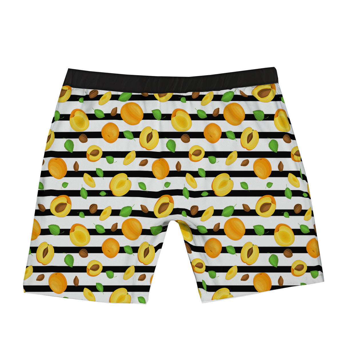 Striped Apricot Print Pattern Boxer Briefs-grizzshop