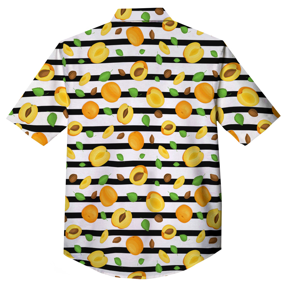 Striped Apricot Print Pattern Button Up Shirt-grizzshop