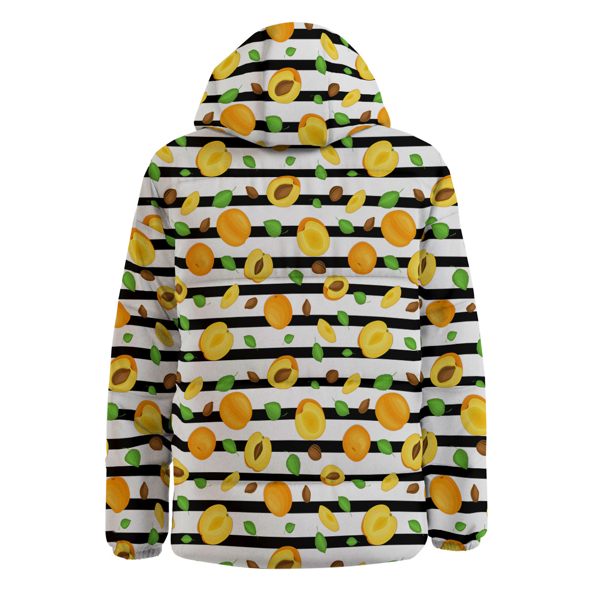 Striped Apricot Print Pattern Down Jacket-grizzshop