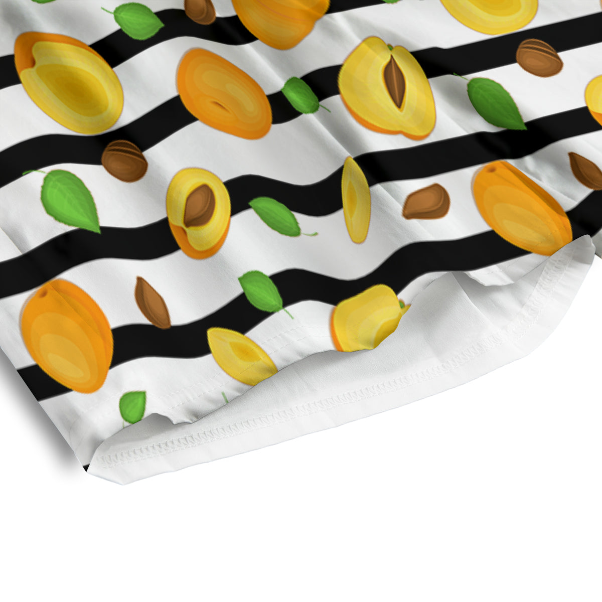 Striped Apricot Print Pattern Men's Athletic Shorts