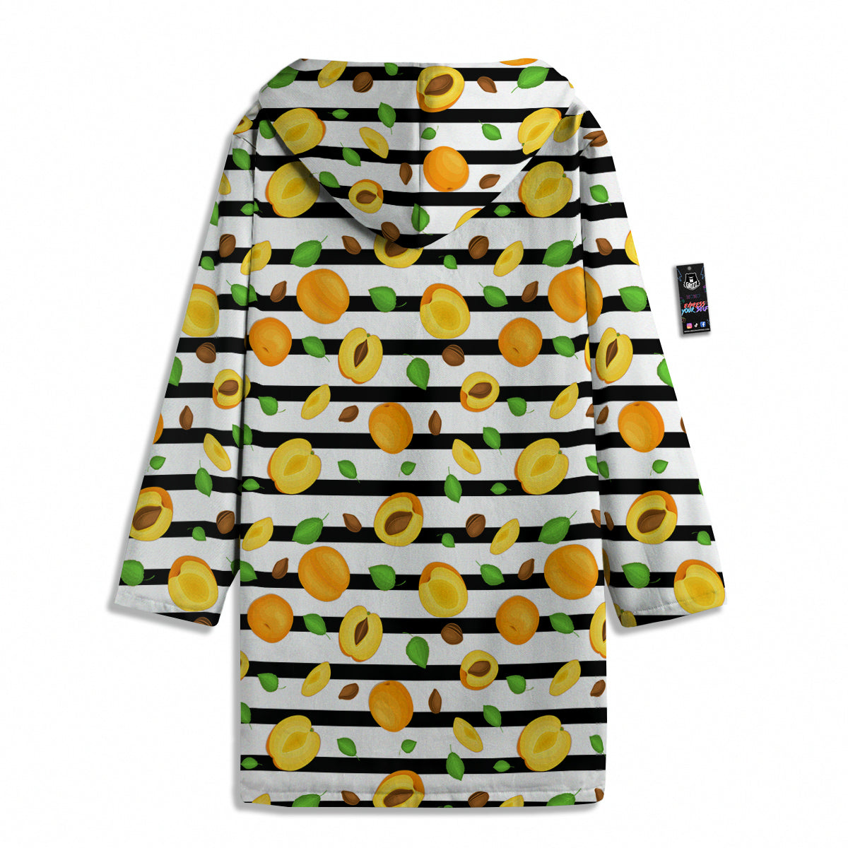 Striped Apricot Print Pattern Men's Windbreaker Jacket-grizzshop