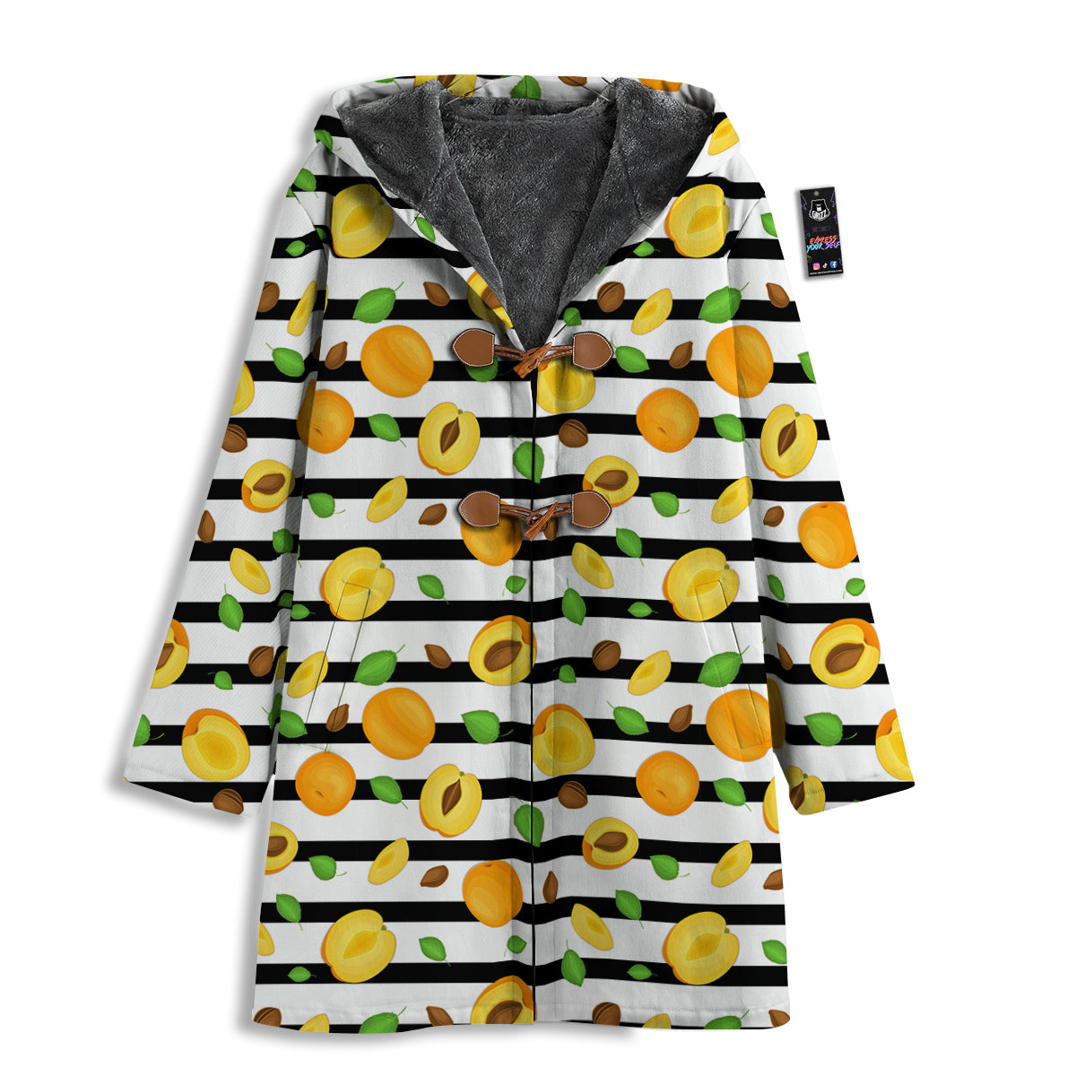 Striped Apricot Print Pattern Men's Windbreaker Jacket-grizzshop