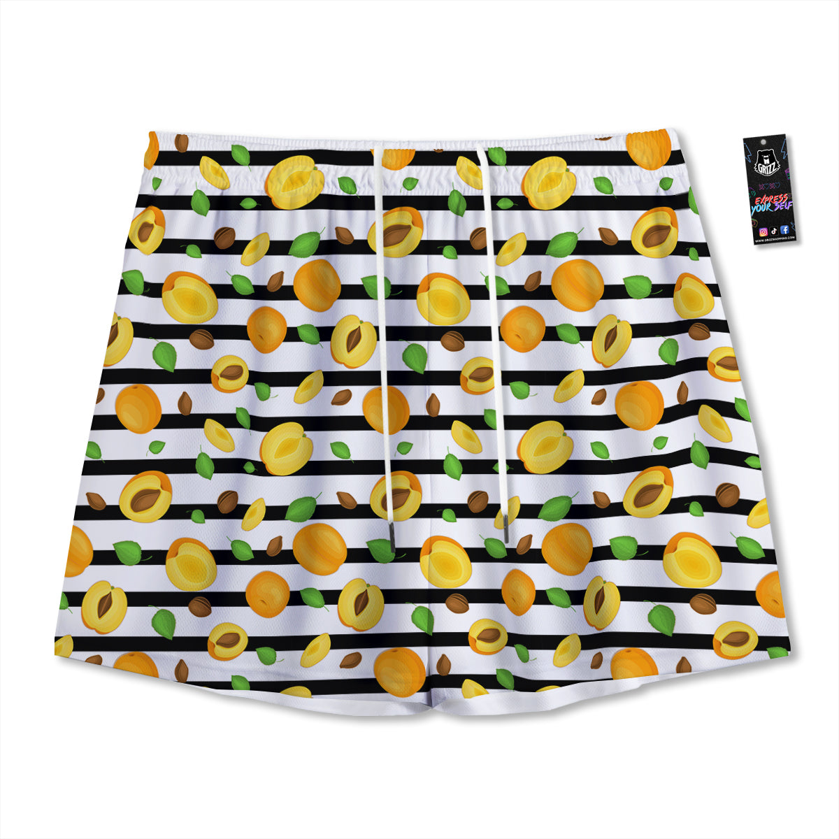 Square Dot Geometric Print Pattern Mesh Shorts